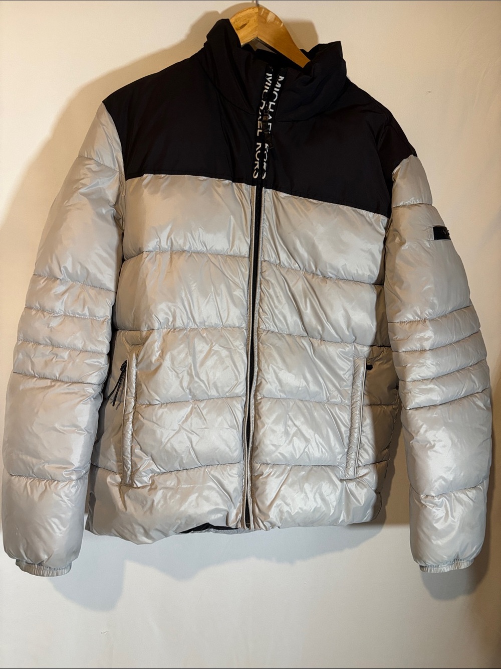 Michael Kors Men's grey and Black Quilted Puffer Jacket